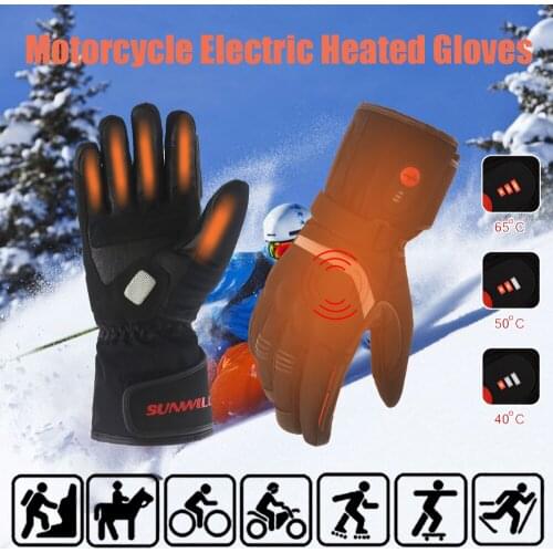 Motorcycle Touch Screen Electric Heated Gloves Rechargeable Battery Outdoor Riding Skiing Waterproof 7.4V 2200MAH Heating Gloves