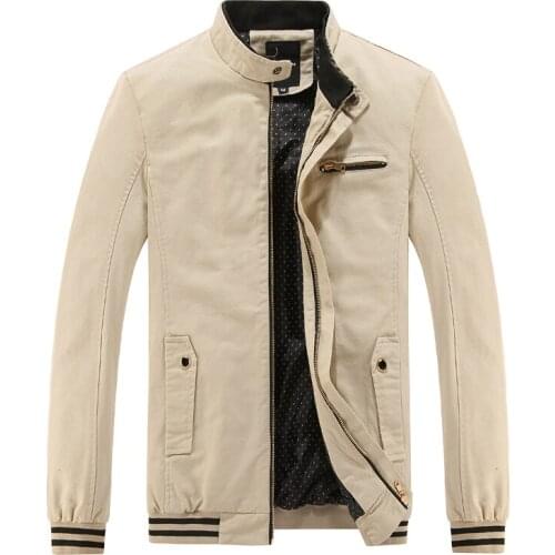 2021 Spring Autumn Men Cotton Jackets Mens Casual Solid Fashion Streetwear Zipper Jackets Male Slim Fit Baseball Outwear 4XL