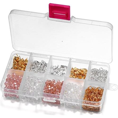 850-930Pcs Pearl Crystal Beads Jewelry Making Supplies Set For DIY Necklace Stud Earring Jewelry Making Kit Accessories