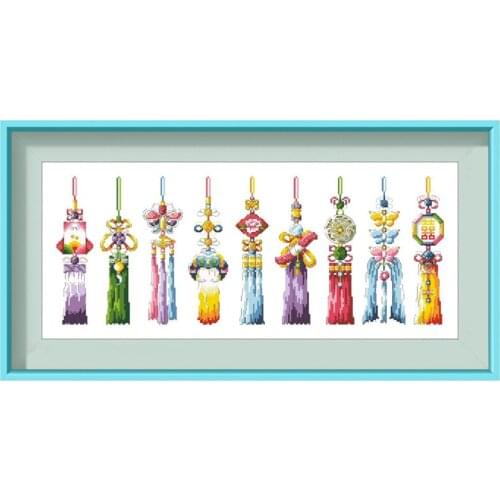Tassel family cross stitch kits Dreampattern embroidery needlework sets 18ct 14ct 11ct unprint cloth DIY handmade