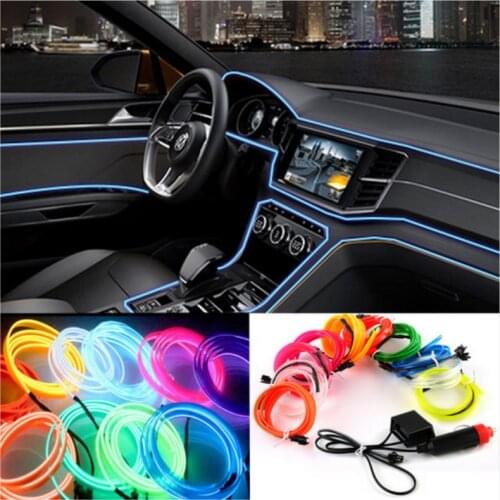 Car Interior Neon Strip led El Cold Light Accessories For Ford Focus 3 2 1 Fiesta Mondeo MK4 Transit Fusion Kuga Ranger Mustang