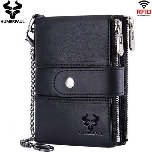 New Design RFID Wallet 100% Cow Leather Unisex High Quality Purse Male Cards Holder Female Coin Wallet Soft Short Wallet