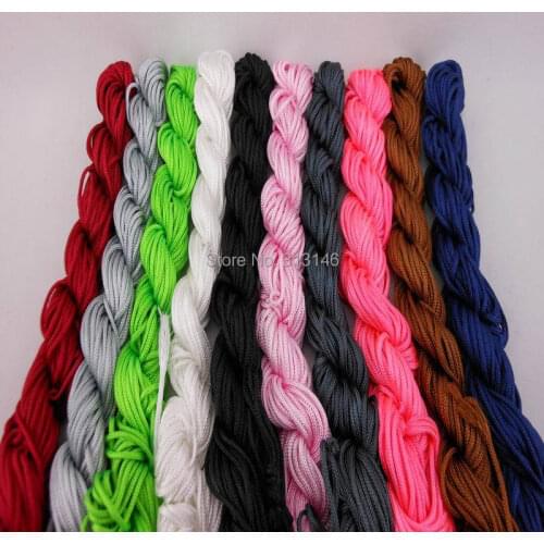 Wholesale 10 Bundles 1.5mm 150M Macrame Shamballa Bracelet Nylon Cord Beading Rattail Braided Chinese Knotting String Thread