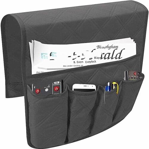 Armrest Organiser Space Saving for Couch Chair Bed Storage Bag TV Remote Control Holder for Mobile Phone Book Magazines Pencil