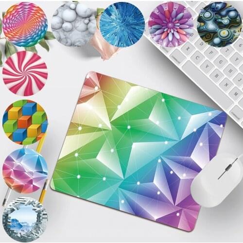 Portable Home Office Computer Mouse Pad Gaming Accessories Mouse Mat Small 25x21cm Waterproof 3D Pattern Print Series Mousepad