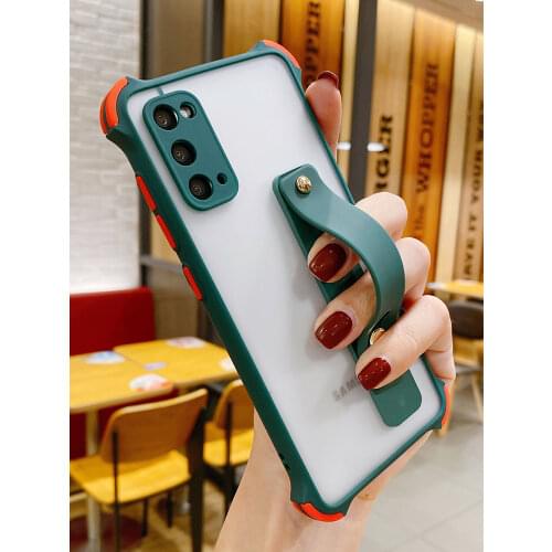 Shockproof Case for Samsung S21 Ultra S20 FE A51 71 50 70 A11 01 21 20 30 A21s S8 S9 S10+ Note 20 10 Wrist Strap Holder Cover