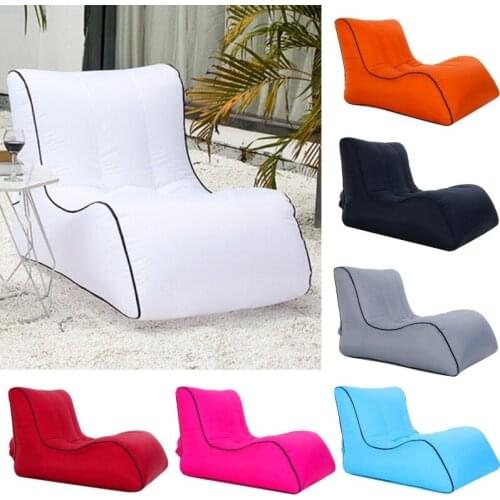 Manufacturer Direct Sale Air Sofa Outdoor Portable Single Inflatable Bed Moisture-proof Water-proof Inflatable Lazy Sofa Bed