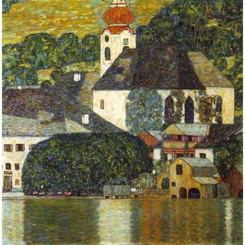 Handmade oil painting reproduction Church in Unterach on the Attersee by Gustav Klimt