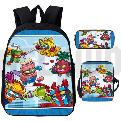 Super Zings Series 4/5/6 Backpack Men Women Harajuku Teenager 3 Pcs/Set Superzings Shoulder Pencil Bag 3D Print Anime Schoolbags