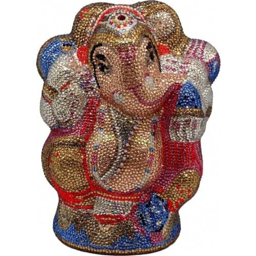 Bee In Fly Thai Buddhism Elephant Crystal Women Evening Clutch Bags Wedding Formal Dinner Handbags and Purses Party Bag