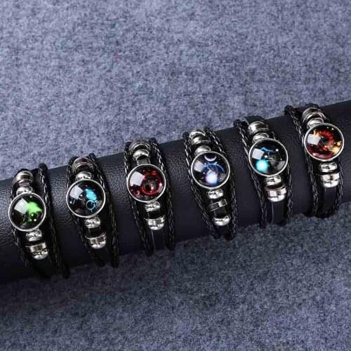 Luminous 12 Constellation Forest Bracelet Male Korean Simple Personality Couple Retro Student Fashion Bracelet Female