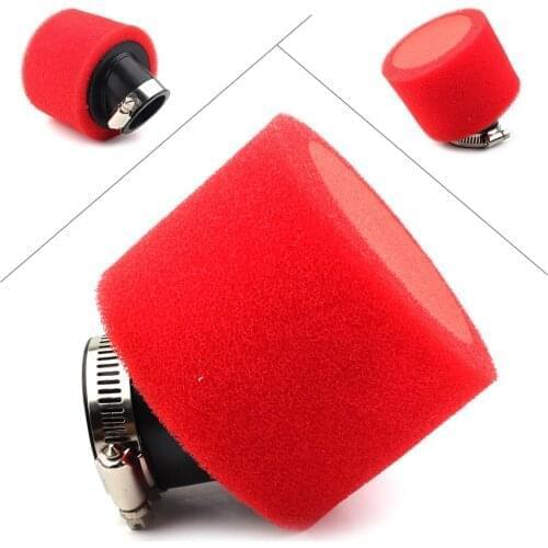 Angled Red Foam Motorcycle Air Filter 38mm for CRF50 70 XR50 KLX110 Appolo BBR Pitsterpro SDG GPX SSR Dirt Pit Bike ATV Quad