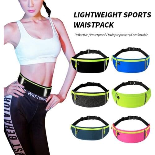 Three Zipper Pockets Running Bag Wateproof Fanny Waist Pack Outdorr Sports Mobile Phone Waist Bag Pouch Belt Fitness Accessories