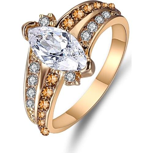 Womens Rings Fashionable Charm Banquet Engagement Rings Inlaid Horse Eye Zircon Rings For Girlfriends Birthday Gift