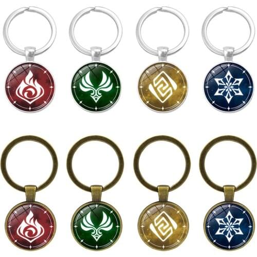 1pcs Genshin Impact Keychain Accessories Game Element Eye of God Pendant Key Chain Ring for Kids Gift Party Keychain Charms