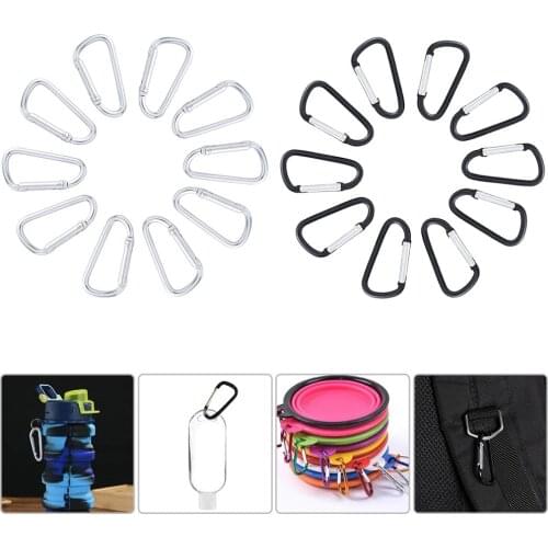 10x Multi-use Carabiners Multi-function Mountaineering Caving Rock Climbing Carabiner D Shaped Safety Master Screw Lock Buckle