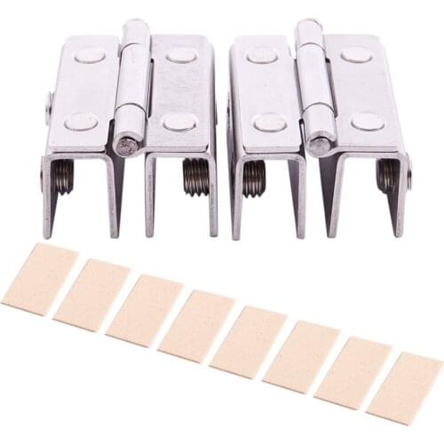 2x Shower Glass Door Adjustable Double Clamp Hinge Silver