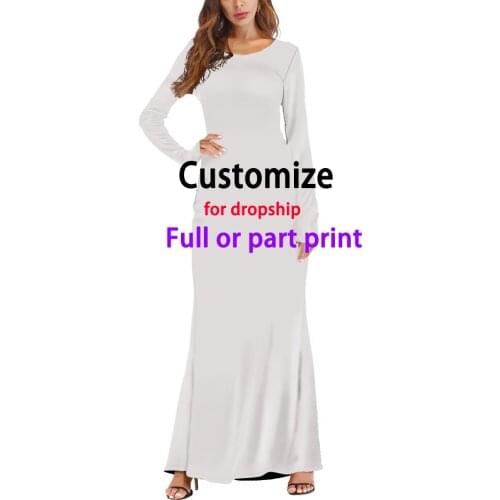 WHEREISART 3D Custom Picture Your Own Women Long Dresses DIY Clothing Summer Fashion Ladies Party 1moq Dropshipping