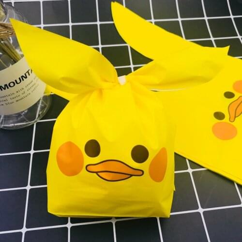 50pcs/lot Cute Rabbit Ear Bags Cookie Plastic Bags&Candy Gift Bags For Biscuits Snack Baking Package And Event Party Supplies