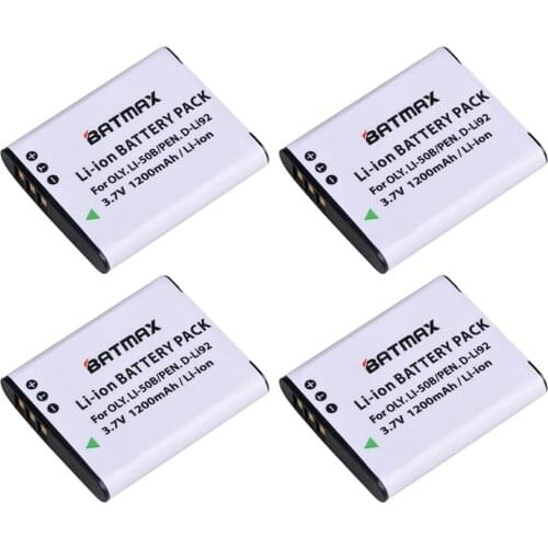 Batmax Li-50B D-Li92 LI50B Camera Battery for Olympus u6010 u6020 for Pentax XZ-1 SP-800UZ D-Li92 DLi92