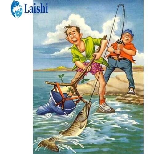 Great Painter 5D DIY Diamond Painting Fishing Full Square/round drill Diamond Painting Embroidery Sale Rhinestones Pictures