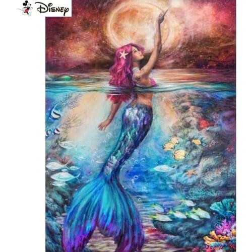 Disney Square/Round Drill 5D DIY Diamond Painting "Cartoon mermaid" Embroidery Cross Stitch Full Rhinestone Decor A30888