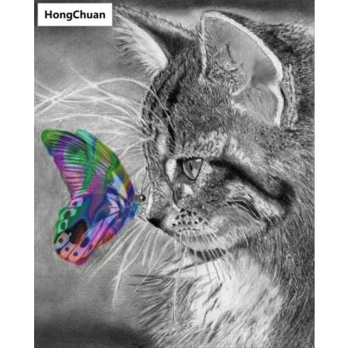 New cute cat diamond painting DIY diamond inlay handmade 5D diamond embroidery cross stitch kit home decoration Christmas