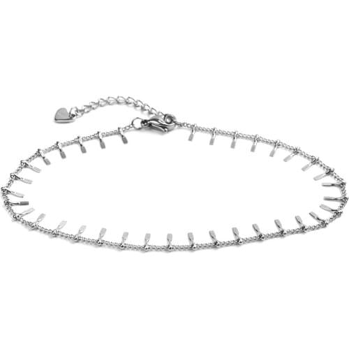 New 304 Stainless Steel Anklets For Women Ankle Bracelet On the Leg Summer Beach Foot Jewelry Gift 23cm(9") long, 1 Piece