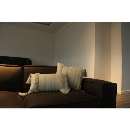 Cushion Cover Vintage Cotton Linen Solid Color Moroccan Style Pillow Cover with tassel Pillowcase for Seat Chair Home Decoration