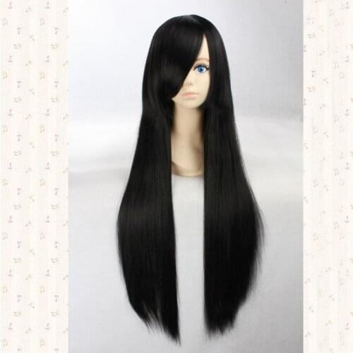 Katsura Kotarou 80cm Black Long Straight Synthetic Cosplay Hair Wig,Anime Wig + Wig Cap