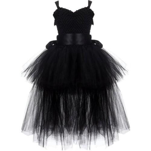 Black Girl Tutu Dress Tulle Girl Birthday Party Dress Child Girl Prom Dress Dress Halloween Costume 2-8Y