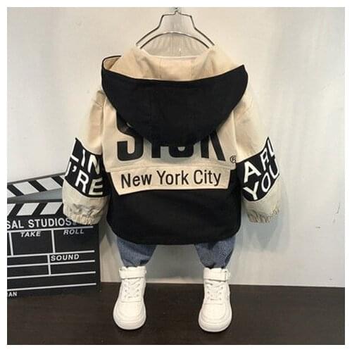 Baby autumn and winter new warm clothing childrens jacket thickening plus velvet padded jacket boy hooded jacket boy warm jacke