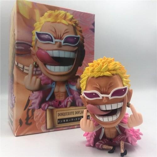 FigureCrazy Cute Donquixote Despise Sitting Ver.PVC Action Figures Q Doflamingo Luffy Fighter Collectibles Model 11cm