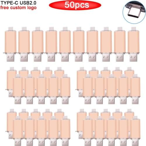50pcs/lot USB flash driveType-C high Speed drive 64 GB 32 GB 16 GB 8 GB 4GB external storage double Application Micro USB Stick