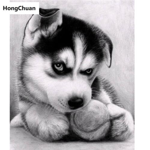 Cute Husky 5D DIY Full Square/Round Diamond Painting Diamond Embroidery Mural Diamond Cross Stitch Home Decoration Gift