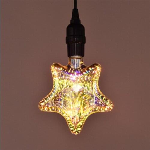 Chandelier For The Childrens Room Ceiling Light Pentagram 3d Fireworks Glass Led Bulb Christmas Day Star Festoon Fairy Fixtures