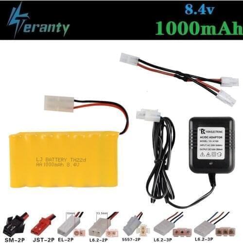 M Model ) Ni-CD 8.4v 1000mah Battery + 8.4v Charger For Rc toy Car Tank Train Robot Boat Gun AA 8.4v Rechargeable Battery Pack
