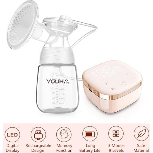 YOUHA Electric Breast Pump Portable Breast Pumps Set Baby Accessories Newborn Breastfeeding Milk Extractor for Home Travel