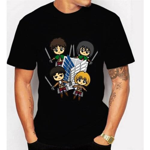 Attack on Titan Print Mens Tshirts Unisex Short Sleeve Cotton T Shirt Hip Hop T-shirt Anime Streetwear Top Summer Tees Shirts