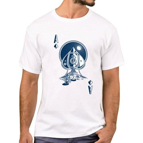 TEEHUB Newest Ace Of Spaceman Printed Men T-Shirt Fashion Ace Of Spades T Shirts Short Sleeve Tshirts Boy Tee