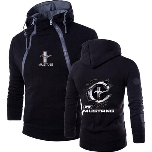 New Men Creative Design Mustang Leisure Man Pullover Hoodies Comfortable Hooded Sweatshirt Classic Tracksuit Warm Slim Tops