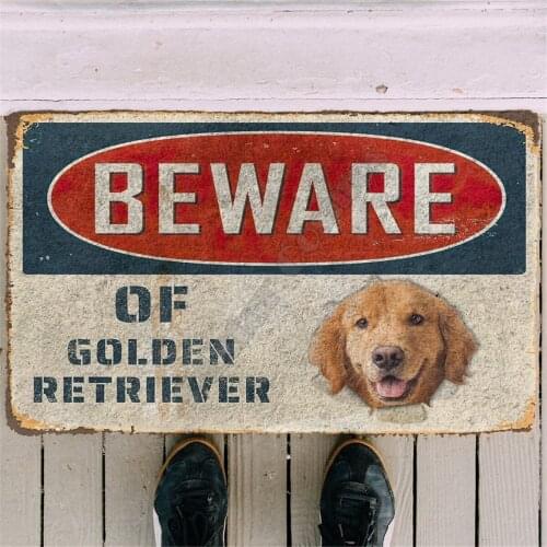 Beware Of Golden Retriever Custom Doorma 3D Printed Doormat Non Slip Door Floor Mats Decor Porch Doormat