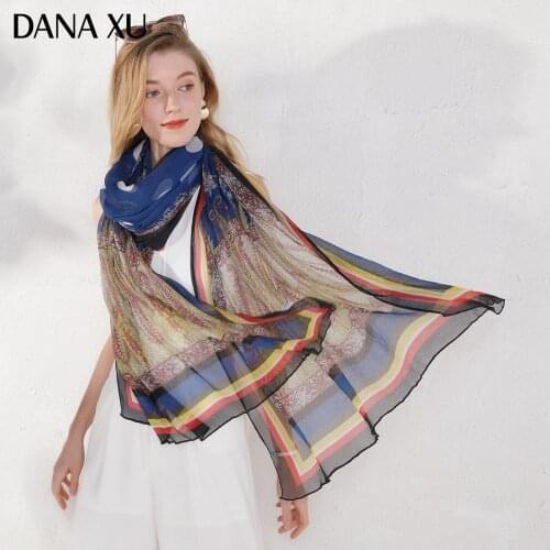 2020 Silk Long Scarf Luxury Brand Women New Design Beach Blanket Shawl Wear Swimwear Bandana Hijab Face Shield Foulard
