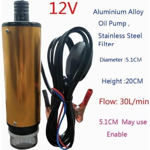 12V 24V Oil Pump Flow: 30L/min 5m power line Pumping Diesel Oil Submersible Pumps Electric mini Field car For Water Pump 12V 24V
