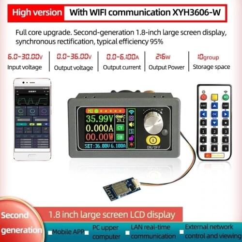 XYH3606 DC DC Boost Buck Converter CC CV 0-36V 6A Power Module Adjustable Regulated laboratory power supply variable WIFF APP