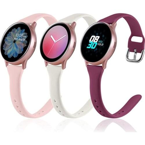 22mm 20mm Silicone Strap For Samsung Galaxy Watch 4 / Watch 3 45mm 41mm Active 2 44mm 40mm Slim Band For Huawei Watch 3 GT 2 Pro