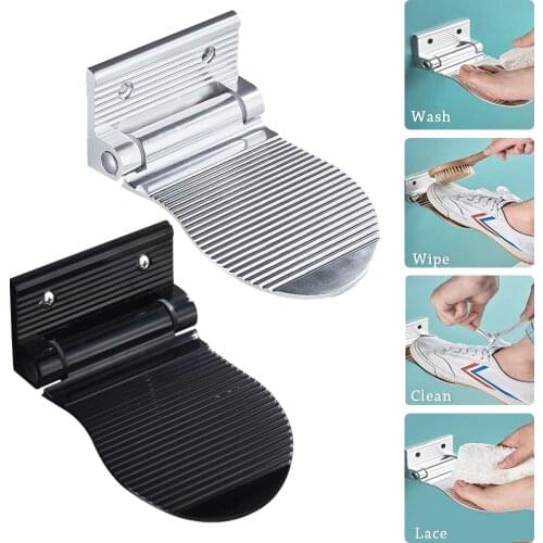 Foldable Bath Foot Rest Pedestal Anti-Slip Shower Footstool Pedal Aluminium Alloy Wall Mounted Wash Foot Step Bathroom Products