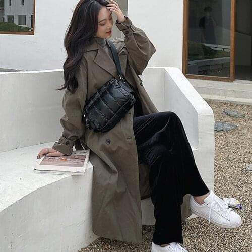 Silver Crossbody Bags For Women Solid Square Shoulder Bags Air Cotton Fashion Light Clutch Casual Adjustable Handbags New Purse