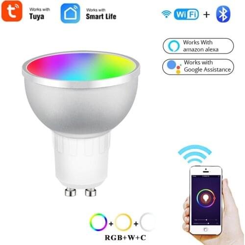 Tuya/Smart Life GU10 Home Smart RGBCW Bulb Voice Remote Control Compatible With Alexa Google Home Smart Home