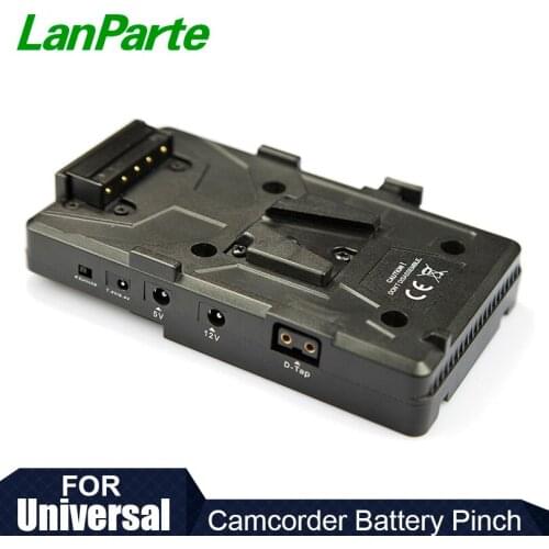 LanParte V Mount Camcorder Battery Pinch Plate with 15V 12V 7.4V 5V Output Port for DSLR Cameras